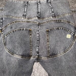 Freddy Charcoal Jeans with Gold Stitching